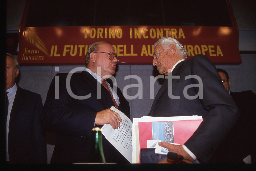 Fotografia d epoca originale 35mm vintage slide 1995ca TORINO Gianni AGNELLI Congresso Auto Europea 3 1