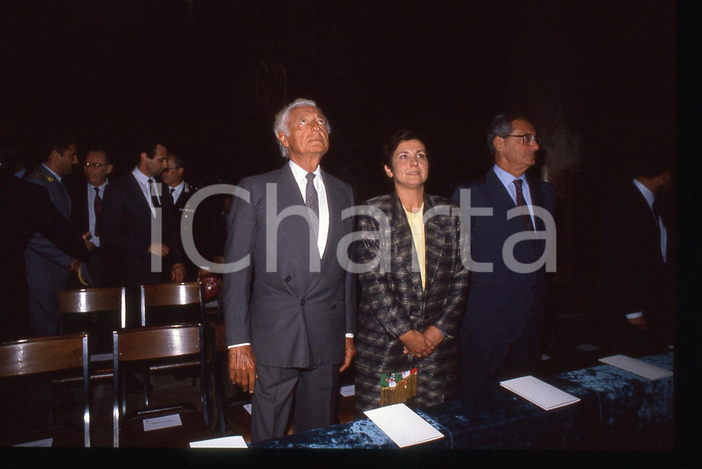 35mm vintage slide* 1988 Gianni AGNELLI Cesare ROMITI trigesimo di Enzo FERRARI