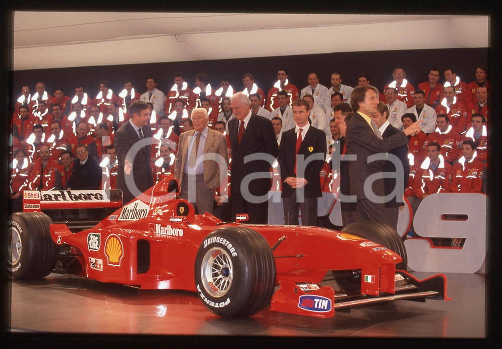 Fotografia d epoca originale 35mm vintage slide1999 F1 MARANELLO FERRARI Gianni AGNELLI e la nuova F399 1