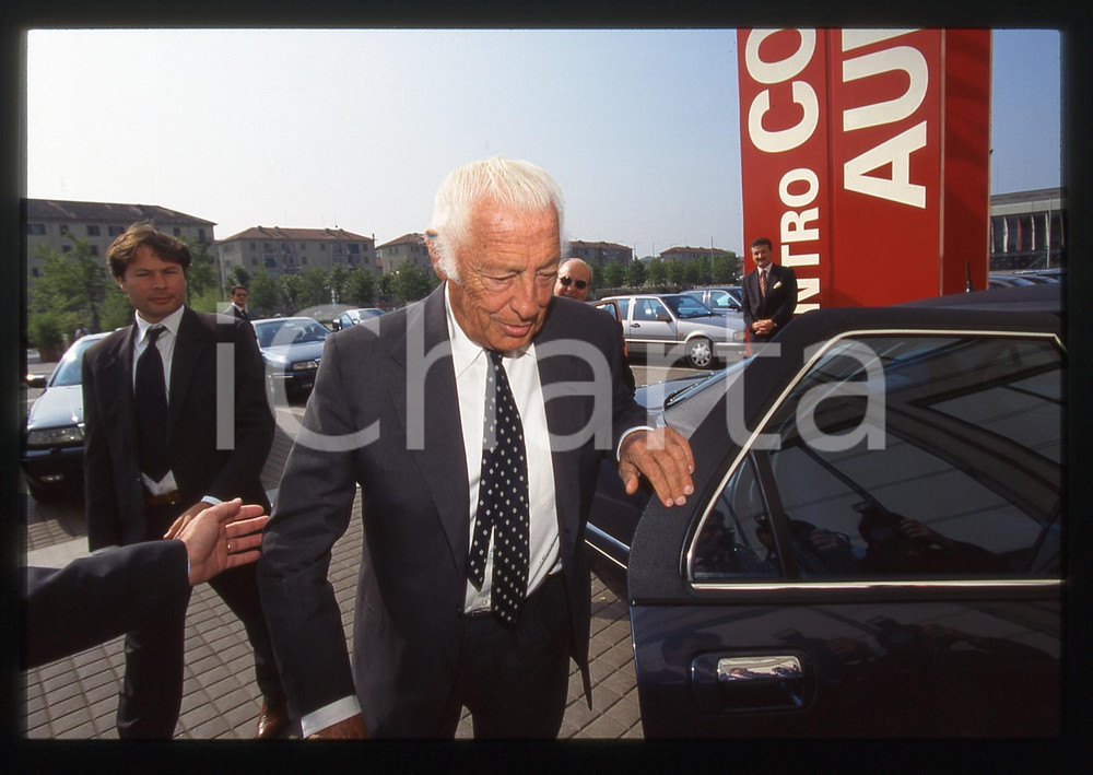 35mm vintage slide*1995ca TORINO Gianni AGNELLI arriva al LINGOTTO (1)