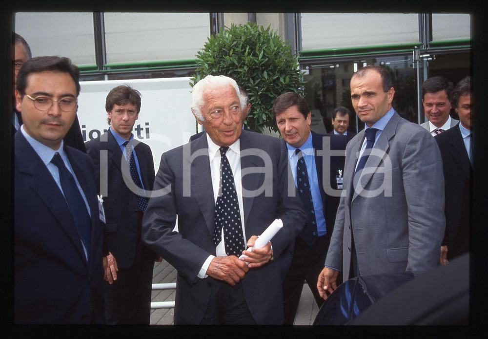 35mm vintage slide* 1995ca TORINO LINGOTTO Arrivo di Gianni AGNELLI