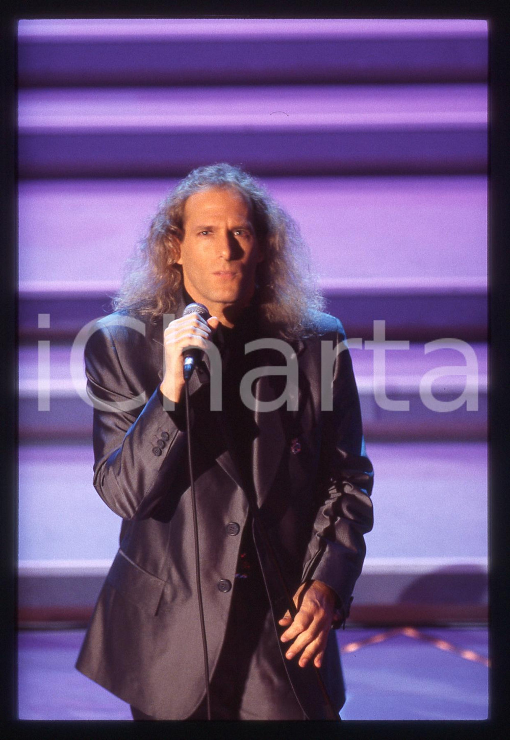 35mm vintage slide* 1996 - FESTIVAL DI SANREMO -  Michael BOLTON sul palco (6)