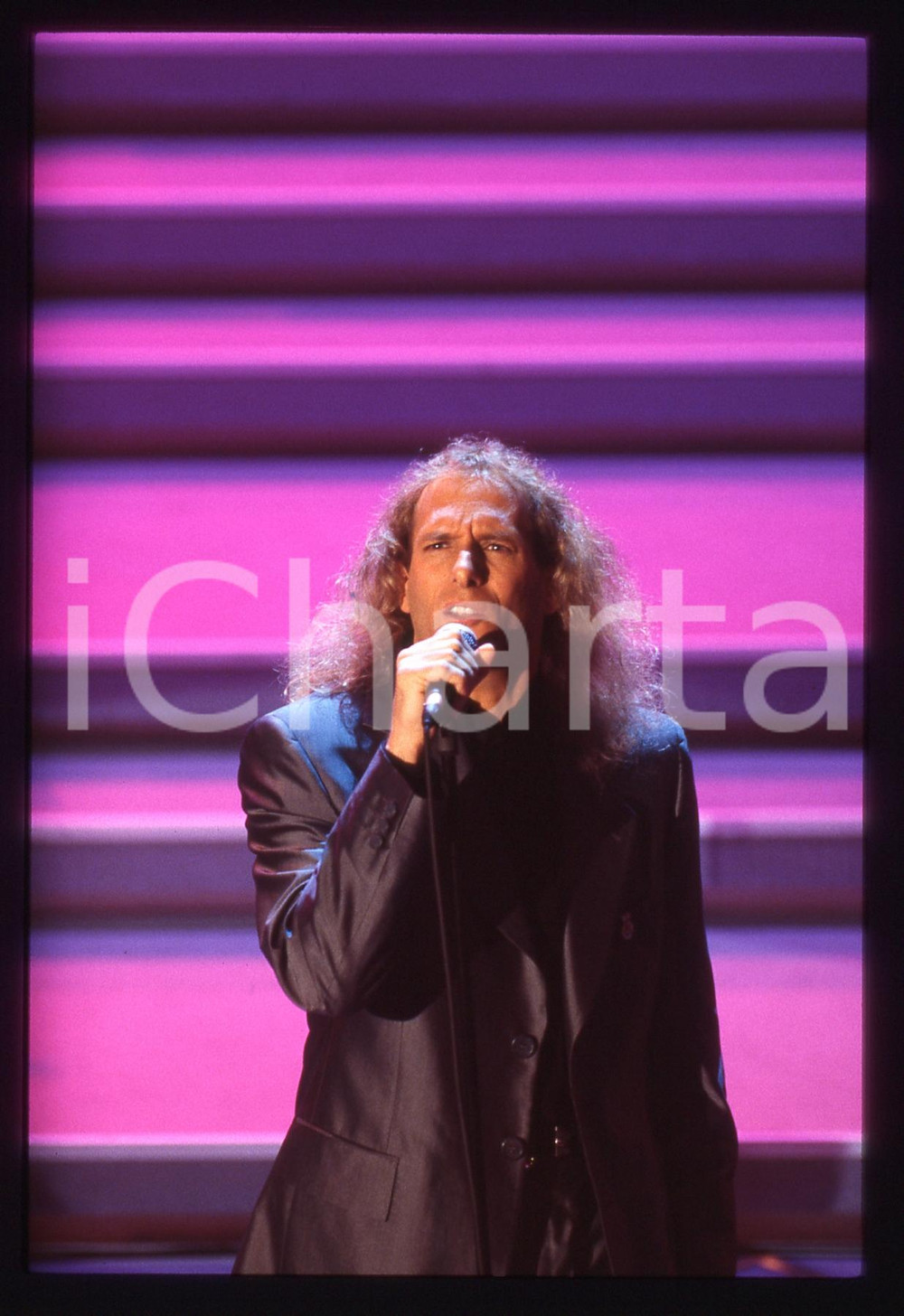 35mm vintage slide*  1996 - FESTIVAL DI SANREMO - Michael BOLTON sul palco (9)