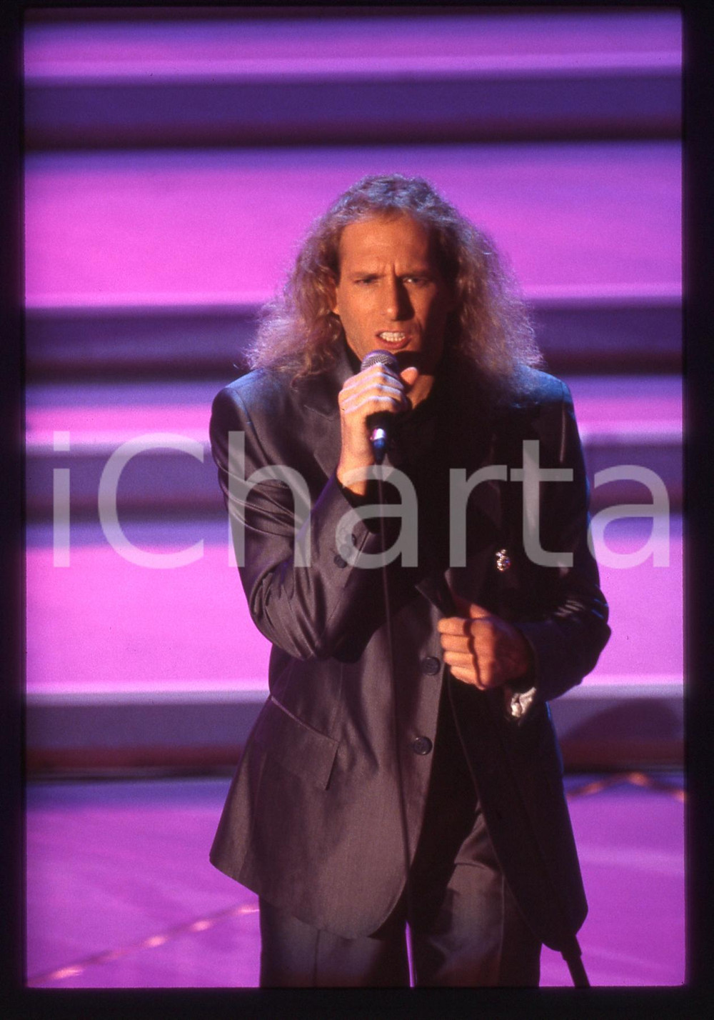 35mm vintage slide*1996 - FESTIVAL DI SANREMO - Michael BOLTON sul palco (26) 