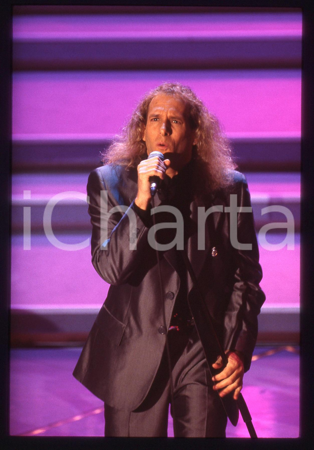 35mm vintage slide*1996 - FESTIVAL DI SANREMO - Michael BOLTON sul palco (33) 