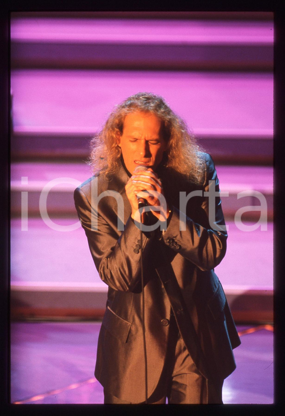 35mm vintage slide*1996 - FESTIVAL DI SANREMO - Michael BOLTON sul palco (43) 