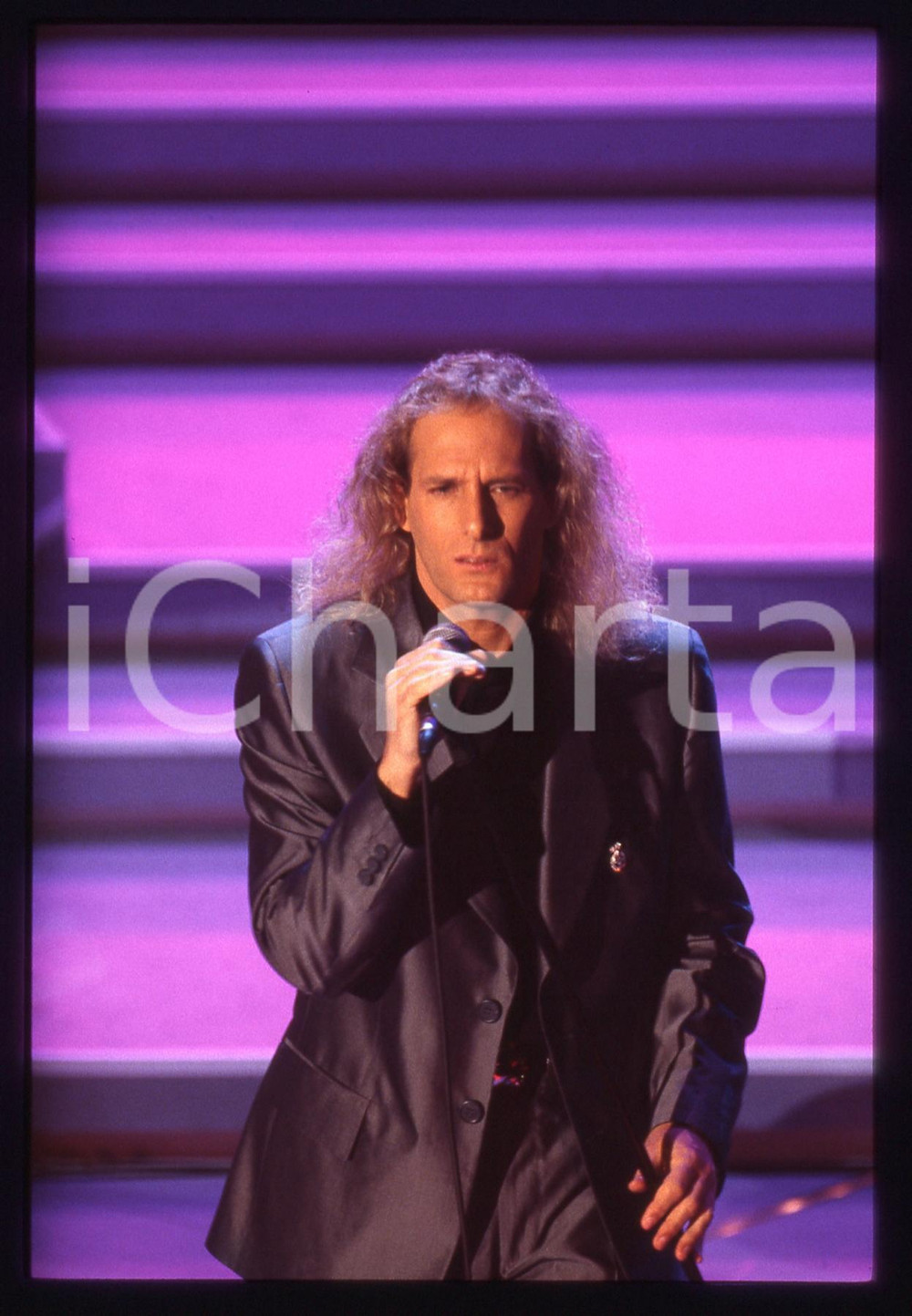 35mm vintage slide*1996 - FESTIVAL DI SANREMO - Michael BOLTON sul palco (44) 