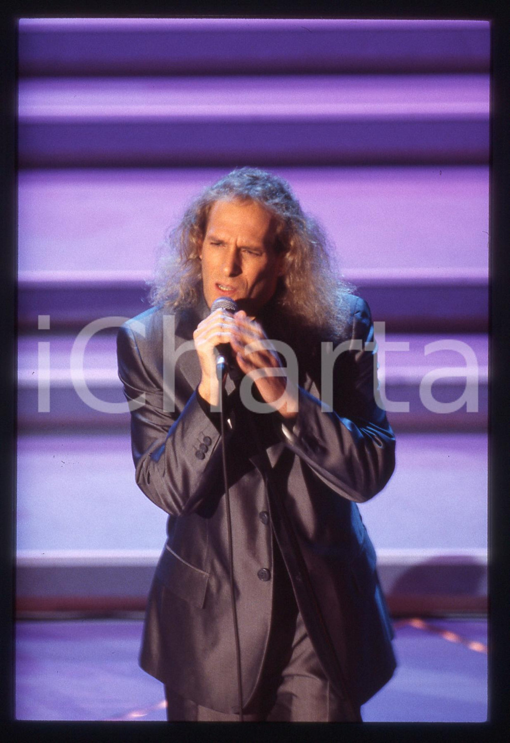 35mm vintage slide*1996 - FESTIVAL DI SANREMO - Michael BOLTON sul palco (50) 