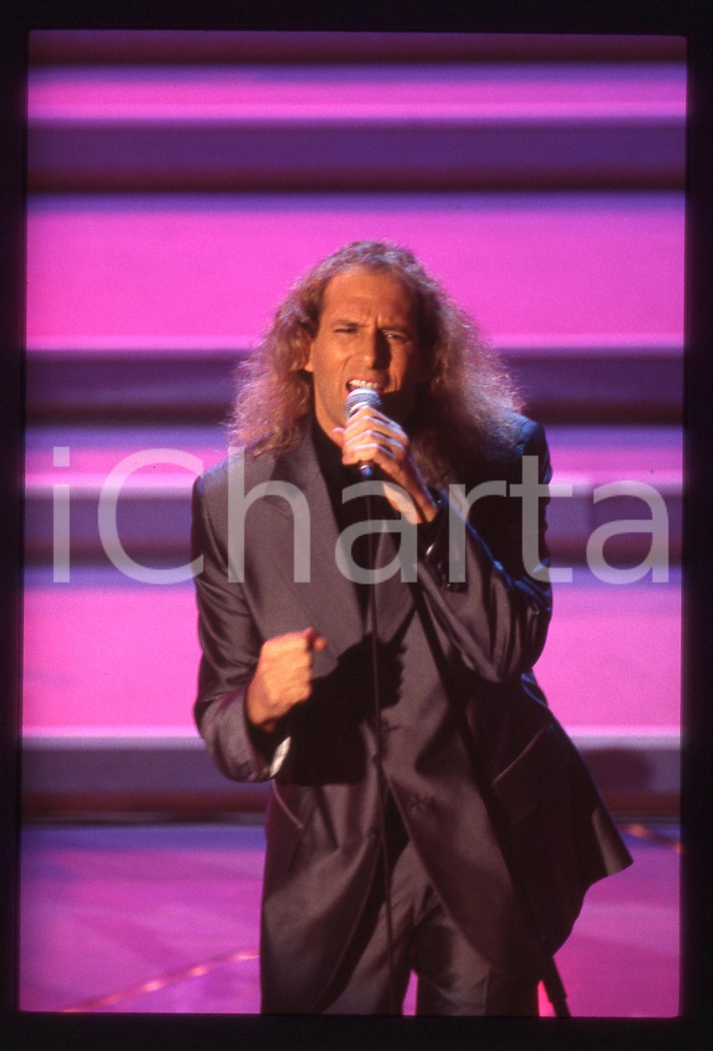 35mm vintage slide*1996 - FESTIVAL DI SANREMO - Michael BOLTON sul palco (55) 