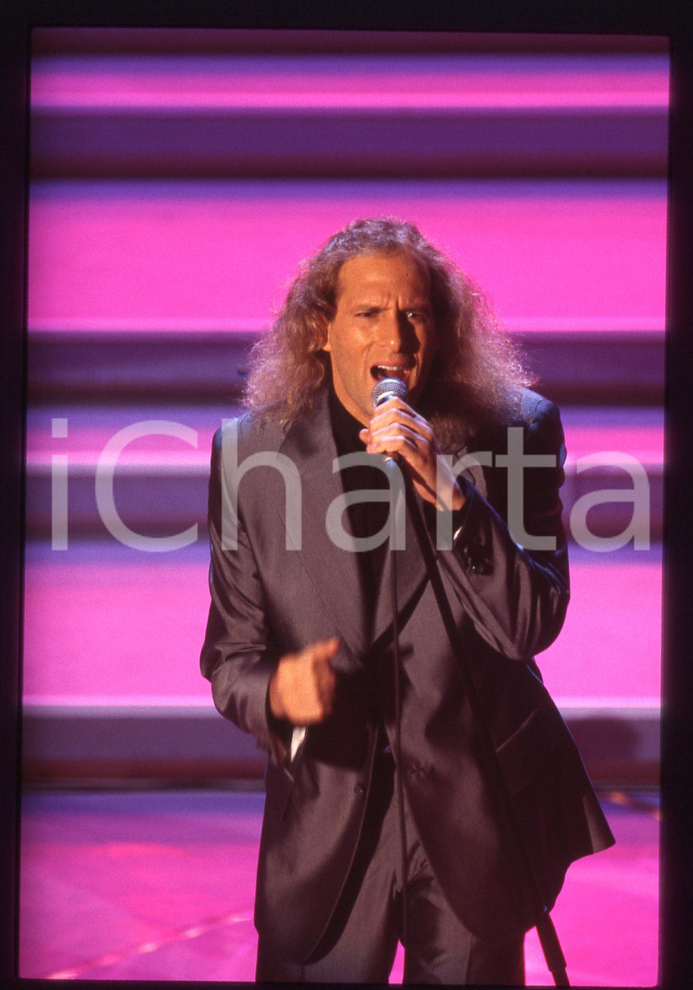 35mm vintage slide*1996 - FESTIVAL DI SANREMO - Michael BOLTON sul palco (69) 