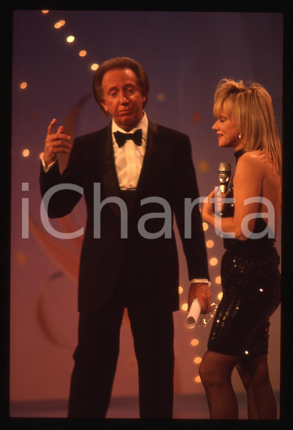 35mm vintage slide* 1990 - Rita PAVONE con Mike BONGIORNO (2)