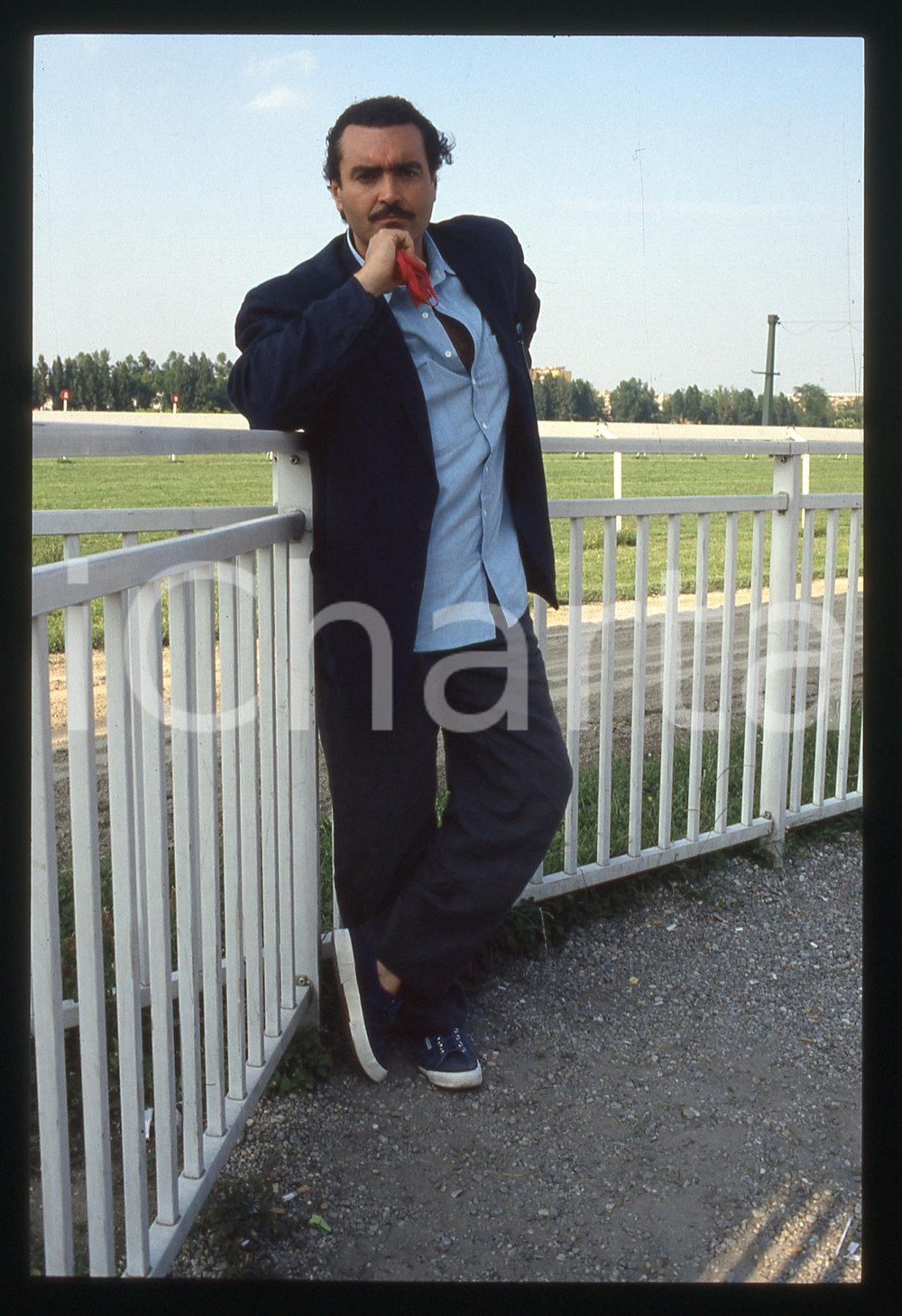 35mm vintage slide* 1990ca MILANO IPPODROMO (?) Diego ABATANTUONO