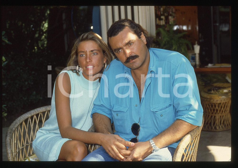 35mm vintage slide* 1985ca Diego ABATANTUONO con la moglie Rita RABASSINI