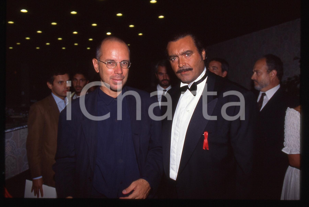 35mm vintage slide* 1990ca  Diego ABATANTUONO con Gabriele SALVATORES (1)