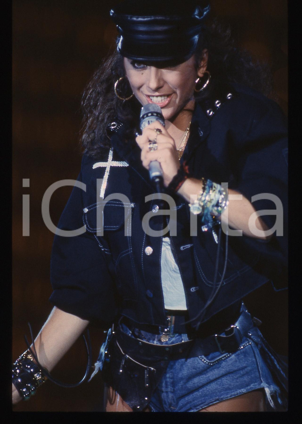 35mm vintage slide* 1990ca Sabrina SALERNO in concerto (52)