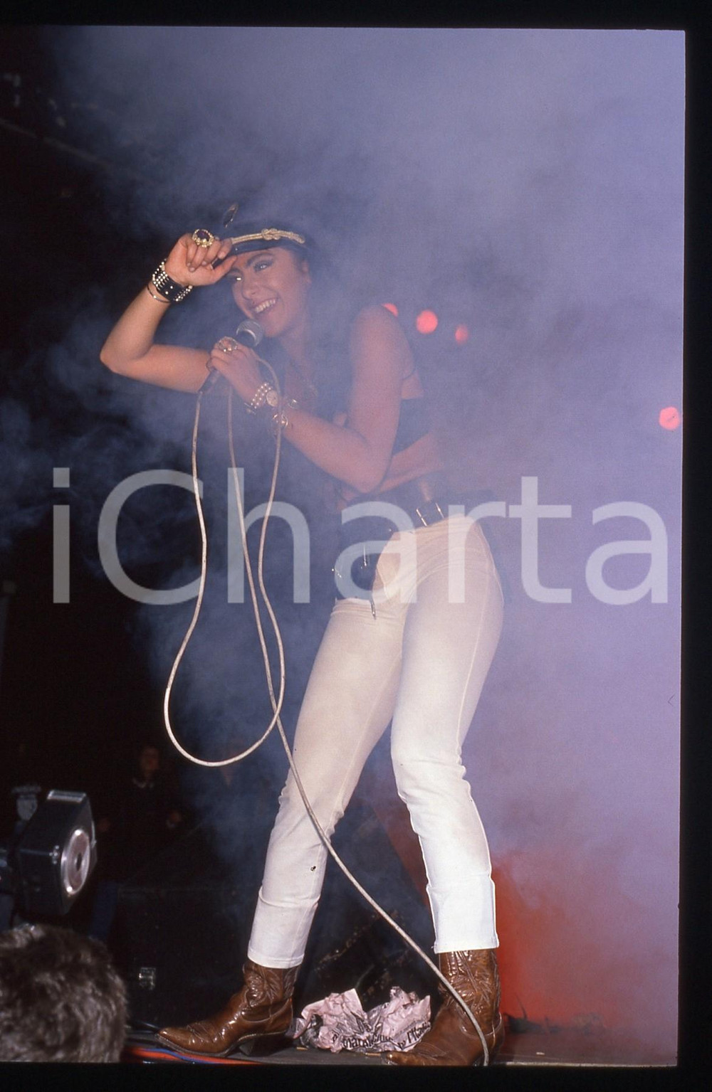 35mm vintage slide* 1990ca Sabrina SALERNO in concerto (102)
