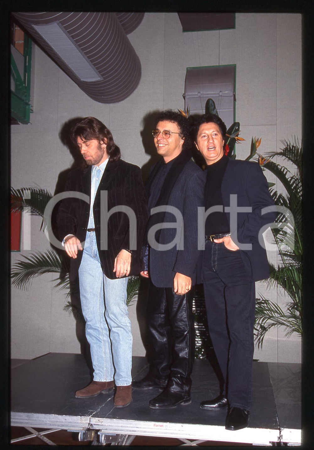 Fotografia d epoca originale 35mm vintage slide 1996 NEW TROLLS Nico DI PALO con Vittorio DE SCALZI 2 1