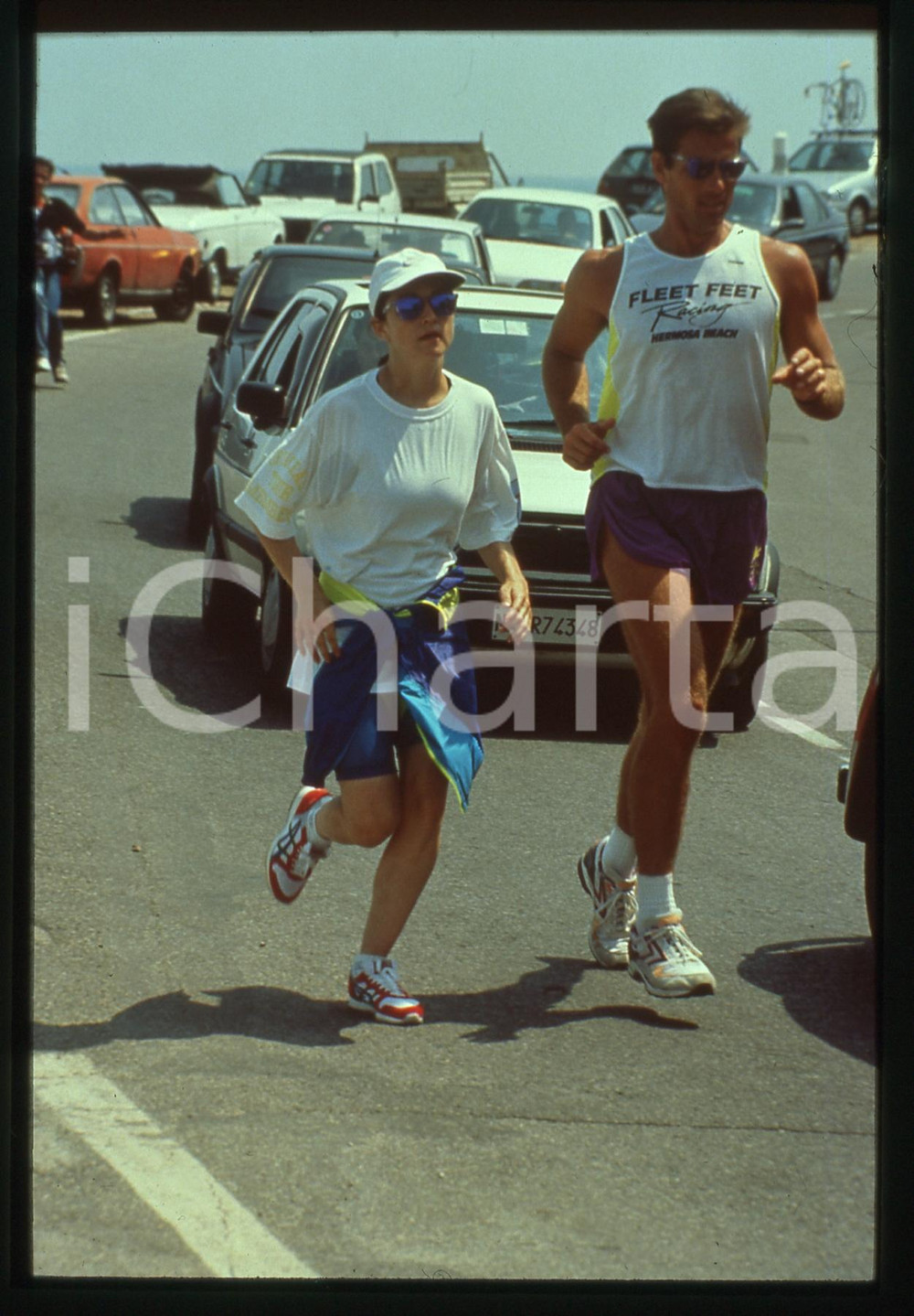 Fotografia d'epoca originale 35mm vintage slide* 1990ca PORTOFINO Madonna Veronica CICCONE fa jogging (4) 1