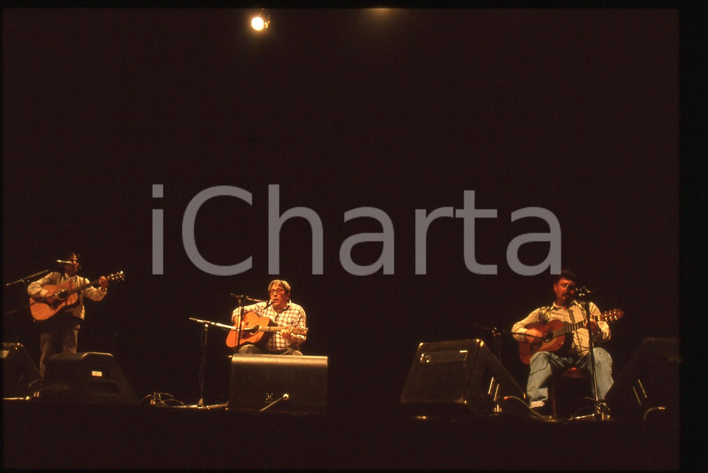 Fotografia d'epoca originale 35mm vintage slide* 1985ca Paolo CIARCHI e Ivan DELLA MEA in concerto (2) 1