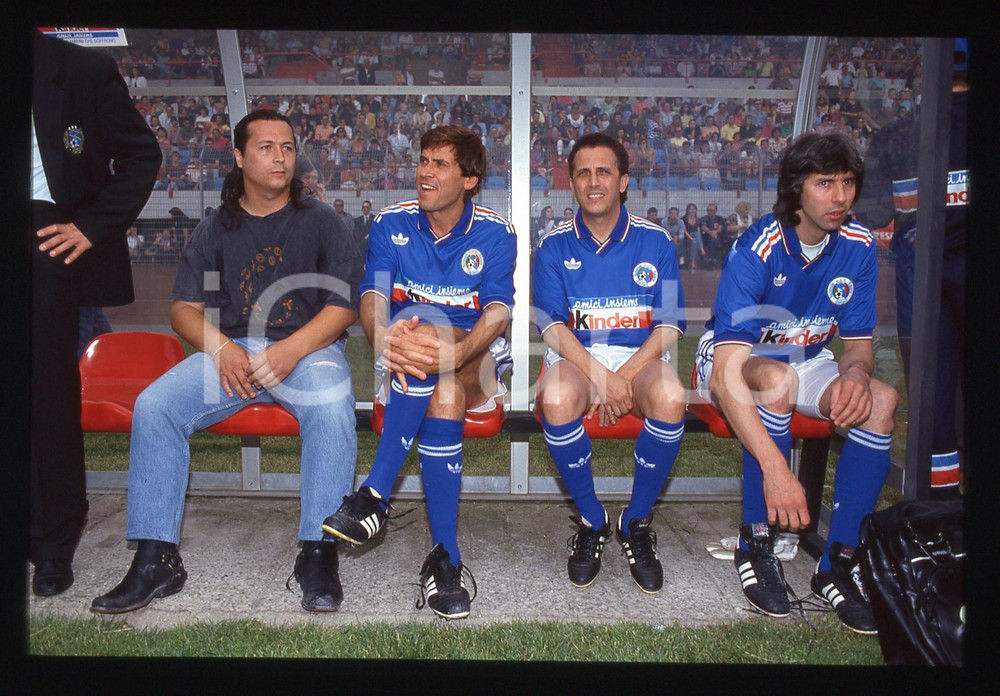 35mm vintage slide* 1990 NAZIONALE CANTANTI Gianni MORANDI con Gianni BELLA