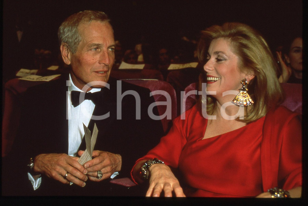 Fotografia d epoca originale 35mm vintage slide 1987 CANNES  Paul NEWMAN con Catherine DENEUVE 1