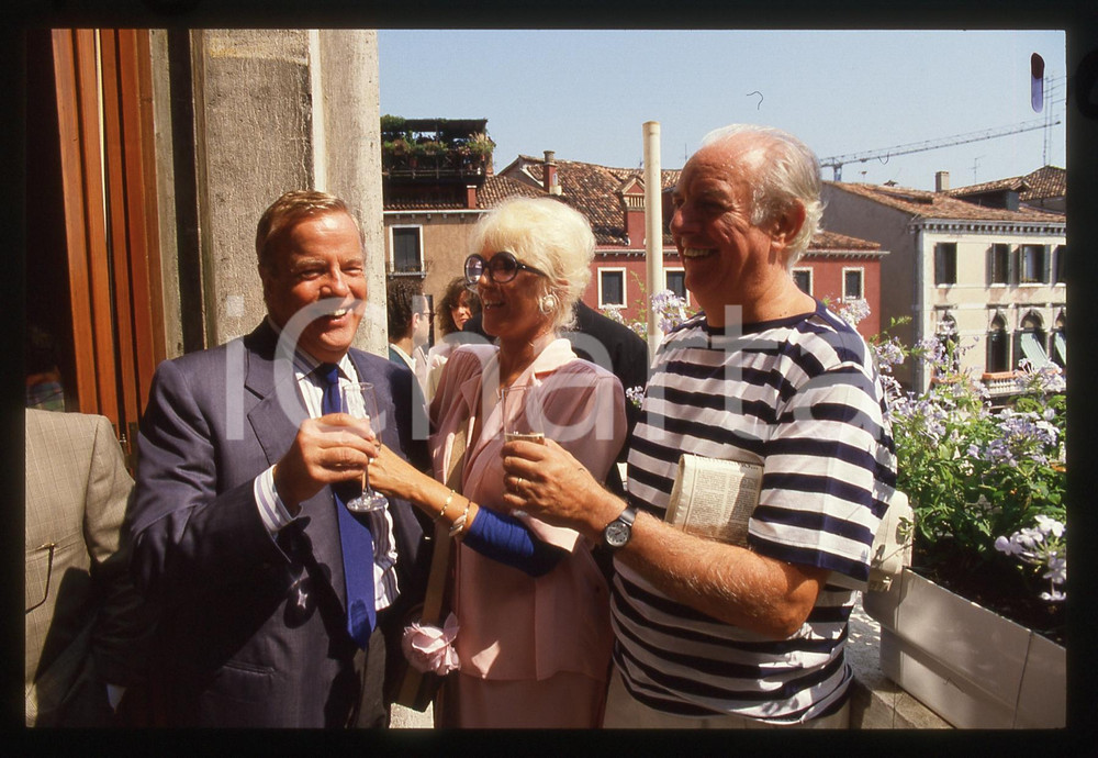 35mm vintage slide* 1988 VENEZIA Dario FO Franca RAME e Franco ZEFFIRELLI (1) 