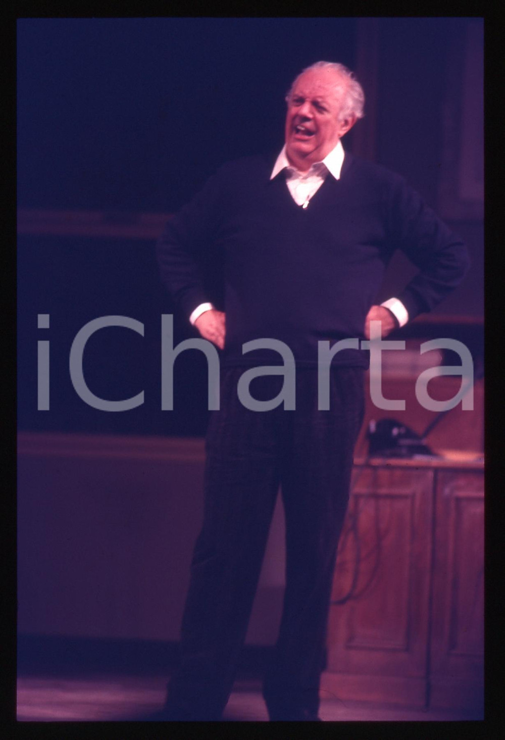 35mm vintage slide* 1990ca Dario FO in scena (5)