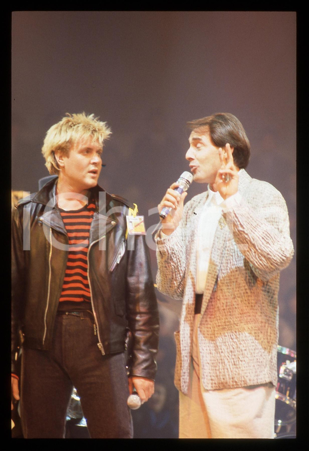 35mm vintage slide* 1987 PALAROCK DURAN DURAN Simon LE BON Claudio MASSARINI (2)