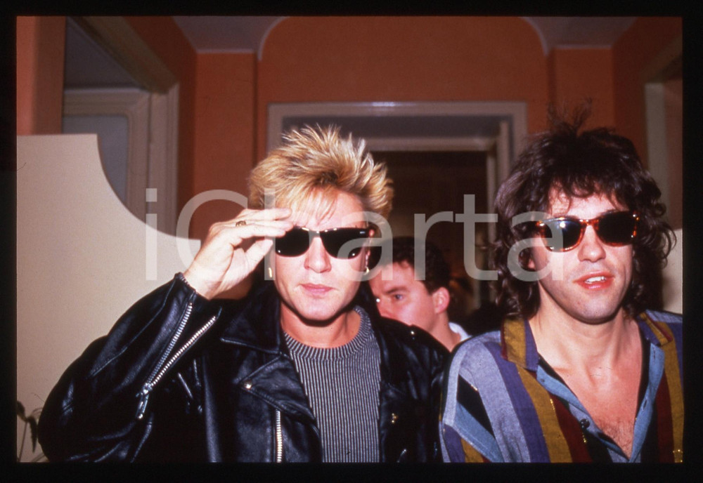 35mm vintage slide* 1987 SANREMO Simon LE BON con Bob GELDOF