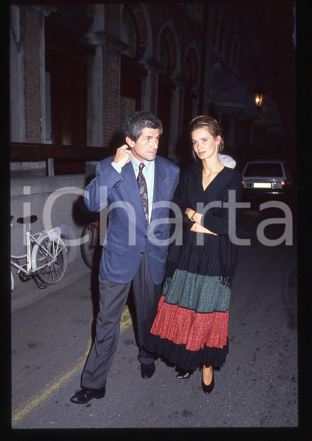 35mm vintage slide* 1990ca VENEZIA Claude LELOUCH con Marie-Sophie POCHAT (2)