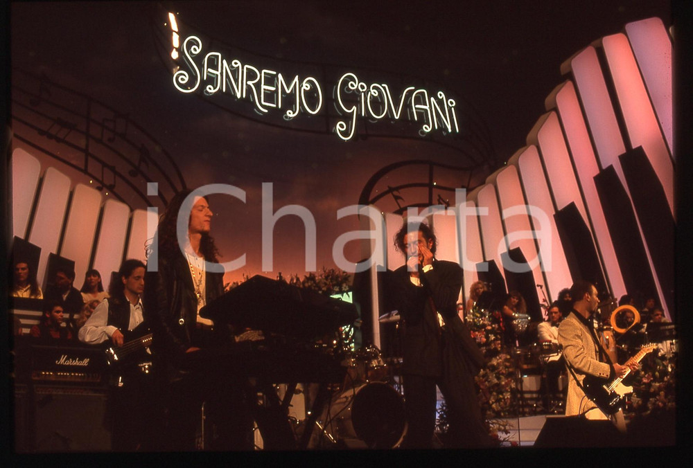 35mm vintage slide* 1994 SANREMO GIOVANI POLITBURO sul palco dell'ARISTON (4)