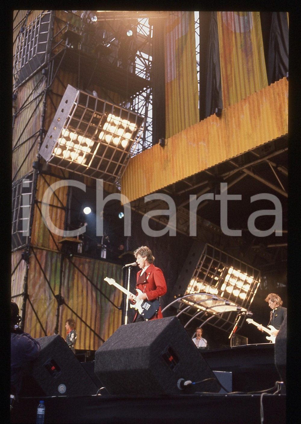 Fotografia d'epoca originale 35mm vintage slide* 1982 Rotterdam Mick JAGGER ROLLING STONES  in concerto (4) 1