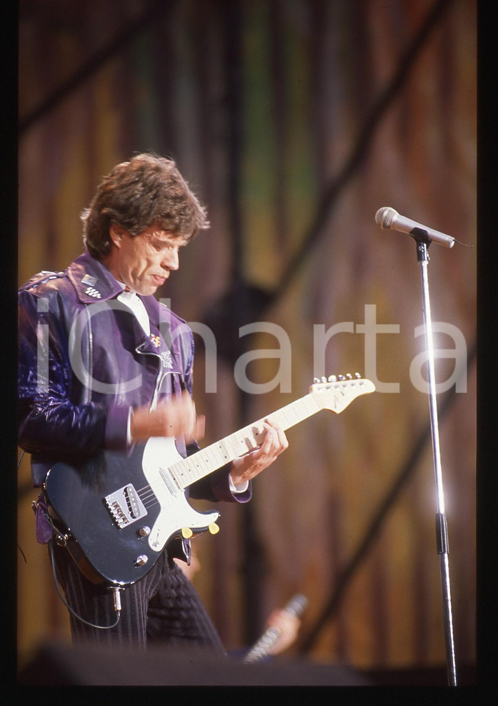 Fotografia d epoca originale 35mm vintage slide 1995ca Mick JAGGER dei ROLLING STONES in concerto 1