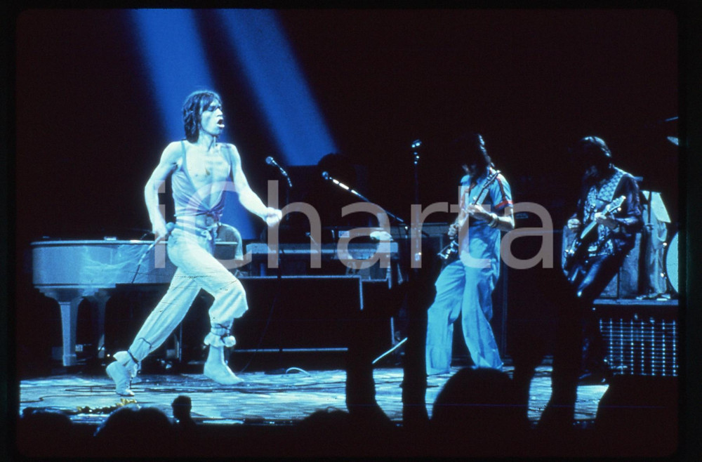 Fotografia d epoca originale 35mm vintage slide 1975ca MUSICA  ROLLING STONES in concerto 1