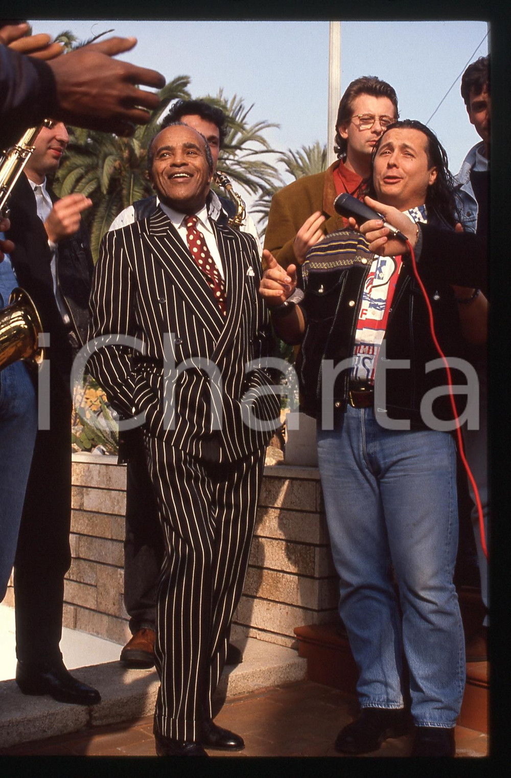 35mm vintage slide* 1991 SANREMO Jon HENDRICKS con i LADRI DI BICICLETTE (1)