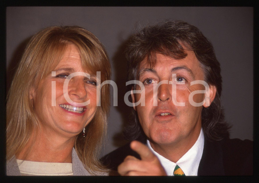 35mm vintage slide* 1990ca LONDON Linda e Paul MCCARTNEY Ritratto (1)