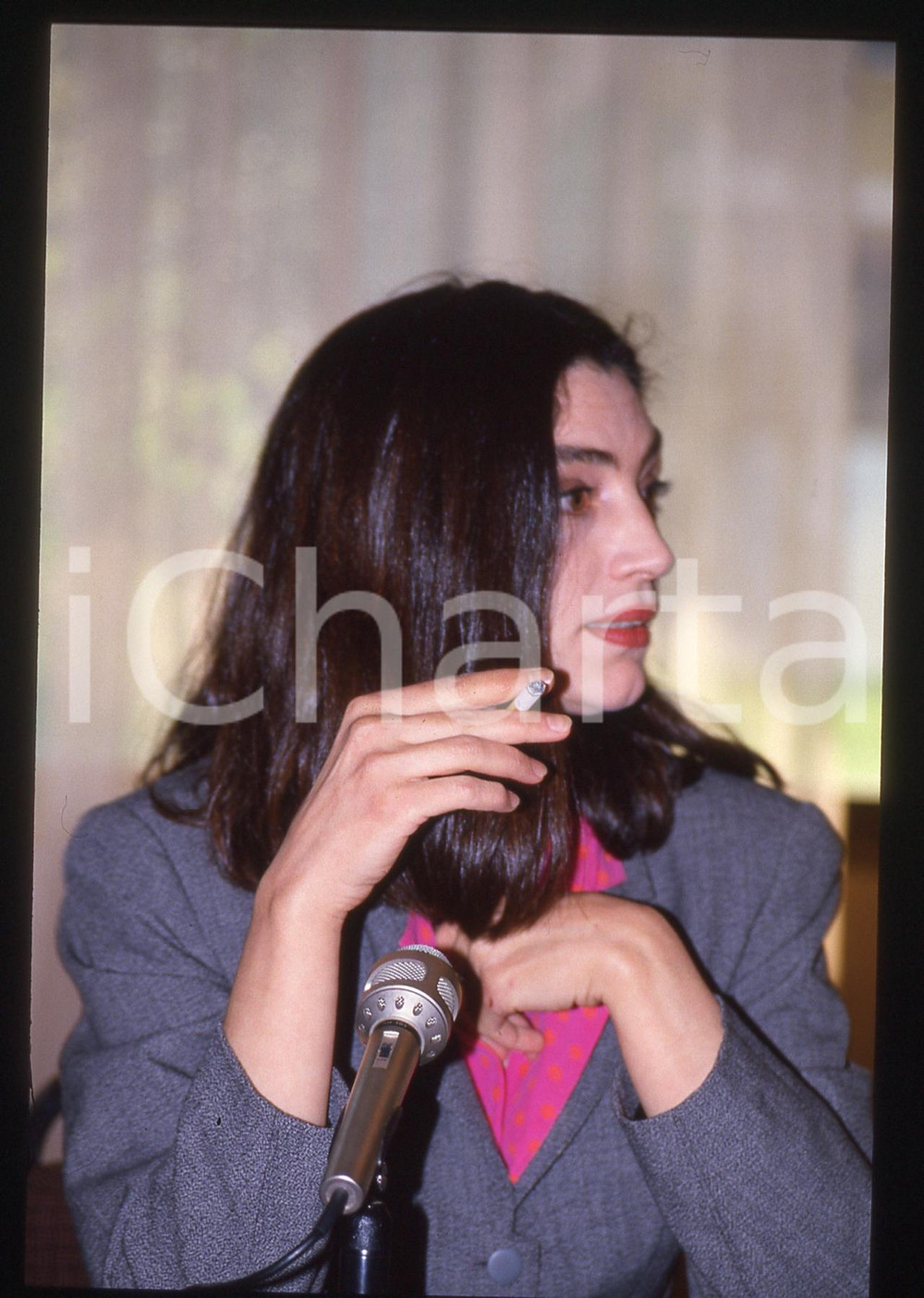 Fotografia d epoca originale 35mm vintage slide 1990ca MILANO Angela MOLINA incontro all Hotel HILTON 4 1