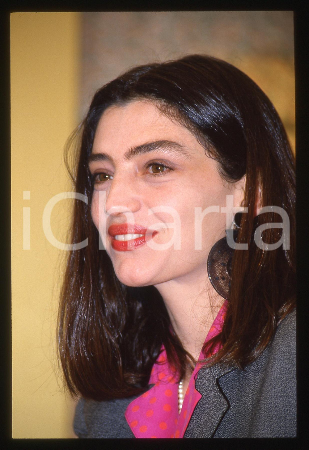 Fotografia d epoca originale 35mm vintage slide 1990ca MILANO Angela MOLINA incontro all Hotel HILTON 5 1
