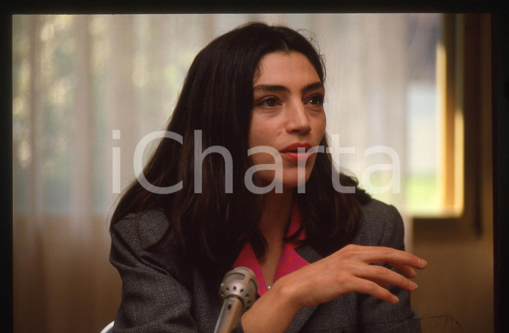 Fotografia d epoca originale 35mm vintage slide 1990ca MILANO Angela MOLINA incontro all Hotel HILTON 6 1