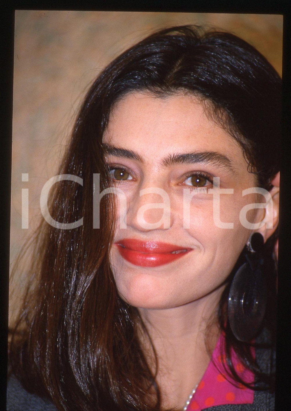 Fotografia d epoca originale 35mm vintage slide 1990ca MILANO Angela MOLINA incontro all Hotel HILTON 7 1