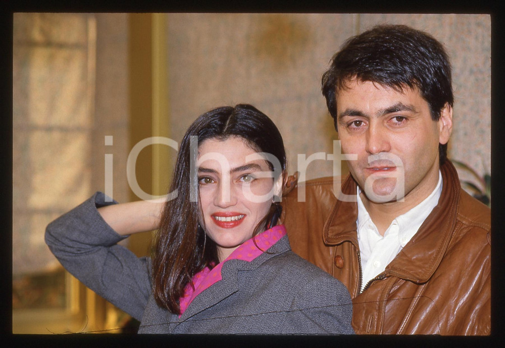 Fotografia d epoca originale 35mm vintage slide 1990ca MILANO Angela MOLINA incontro all Hotel HILTON 36 1