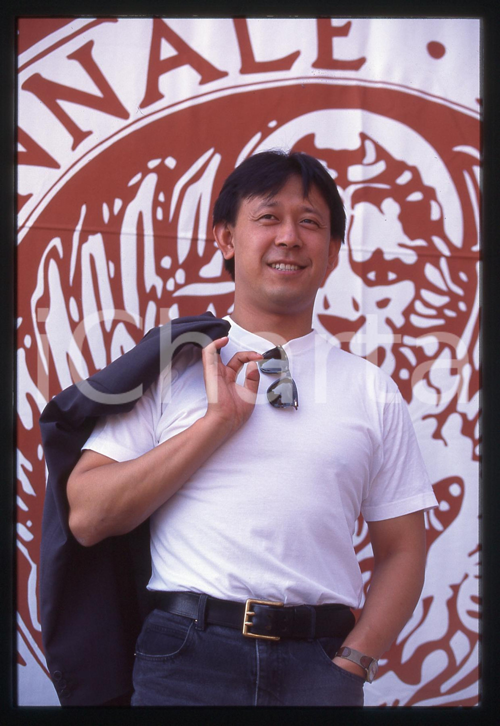 35mm vintage slide* 1994 VENEZIA Jiang WEN Ritratto alla Mostra del Cinema (1)
