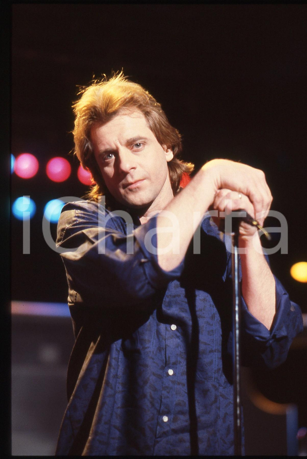 35mm vintage slide* 1990ca MUSICA Eddie MONEY durante un'esibizione (5)