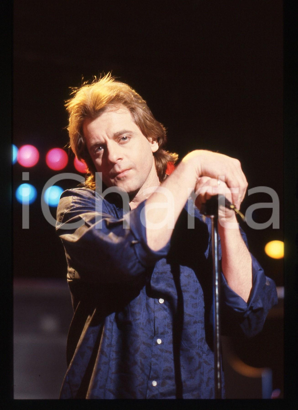 35mm vintage slide* 1990ca MUSICA Eddie MONEY durante un'esibizione (8)