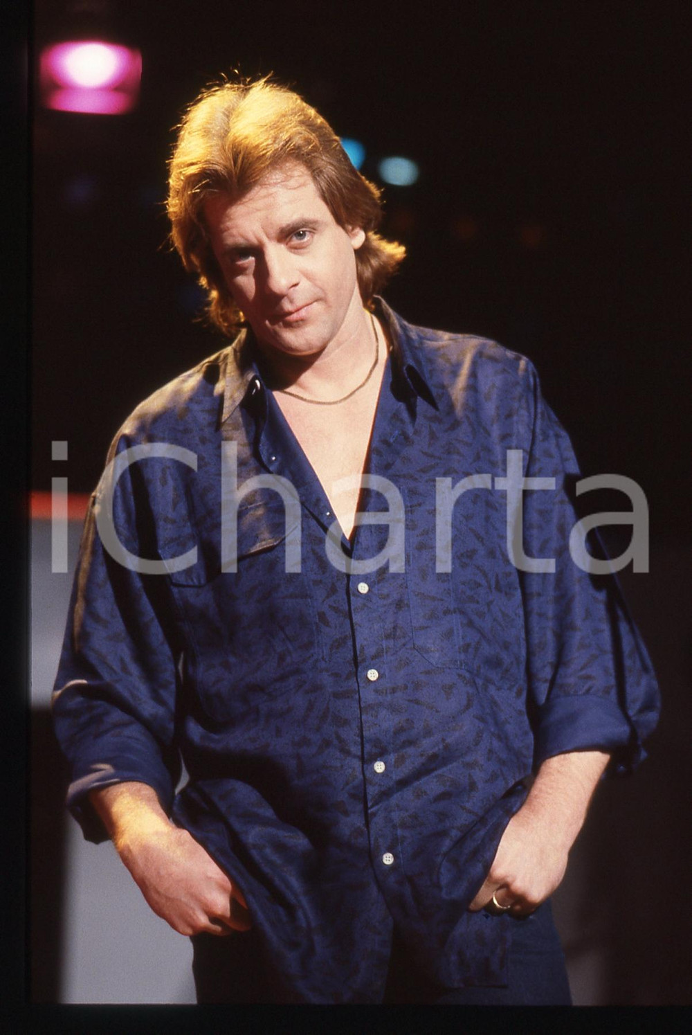35mm vintage slide* 1990ca MUSICA Eddie MONEY durante un'esibizione (15)