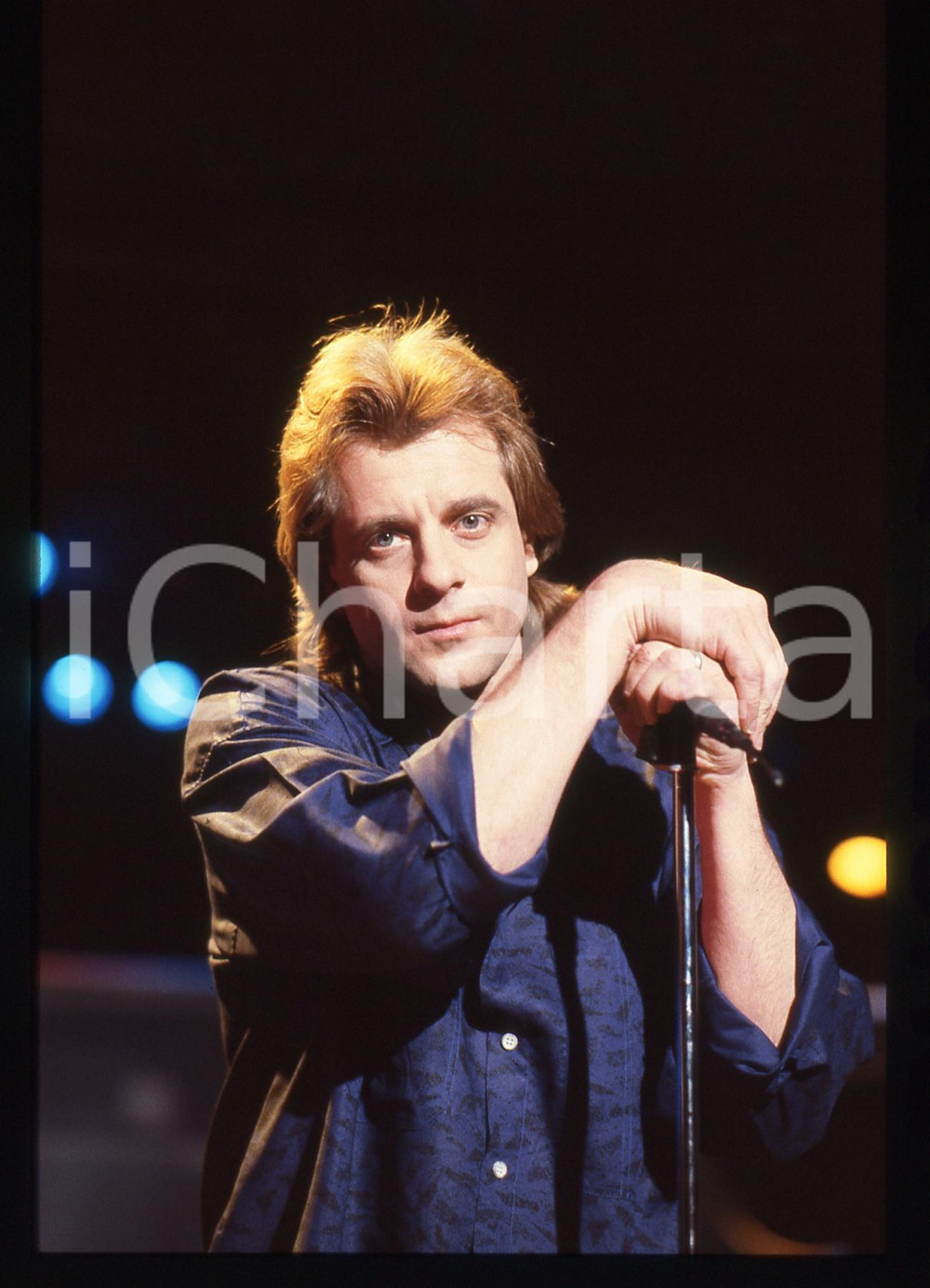35mm vintage slide* 1990ca MUSICA Eddie MONEY durante un'esibizione (16)