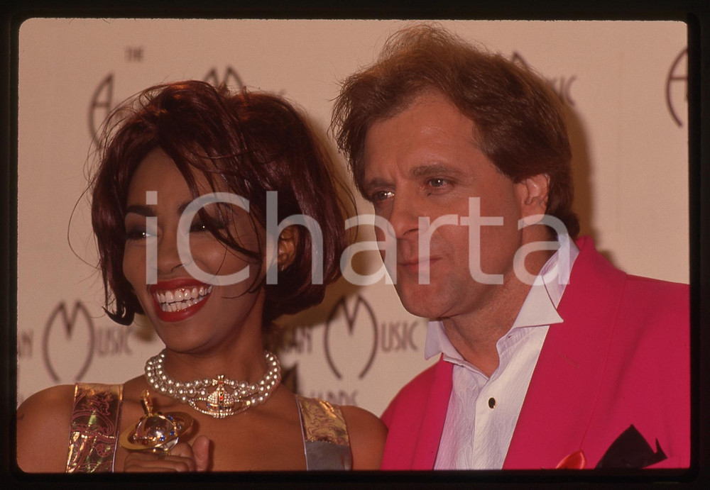 35mm vintage slide* 1992 LOS ANGELES Eddie MONEY con Jody WATLEY (3)