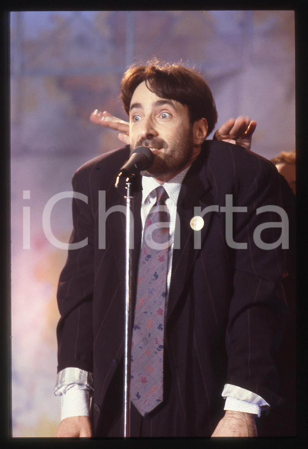 35mm vintage slide* 1988 SANREMO Franz DI CIOCCIO imita ANDREOTTI al FESTIVAL 2 