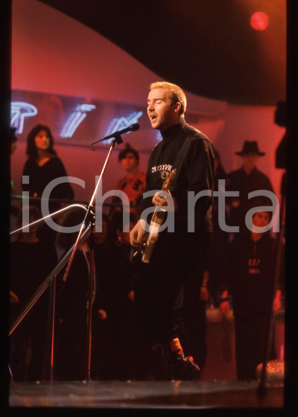 35mm vintage slide* 1986 DISCORING Midge URE degli ULTRAVOX su  RAI 1 (4) 