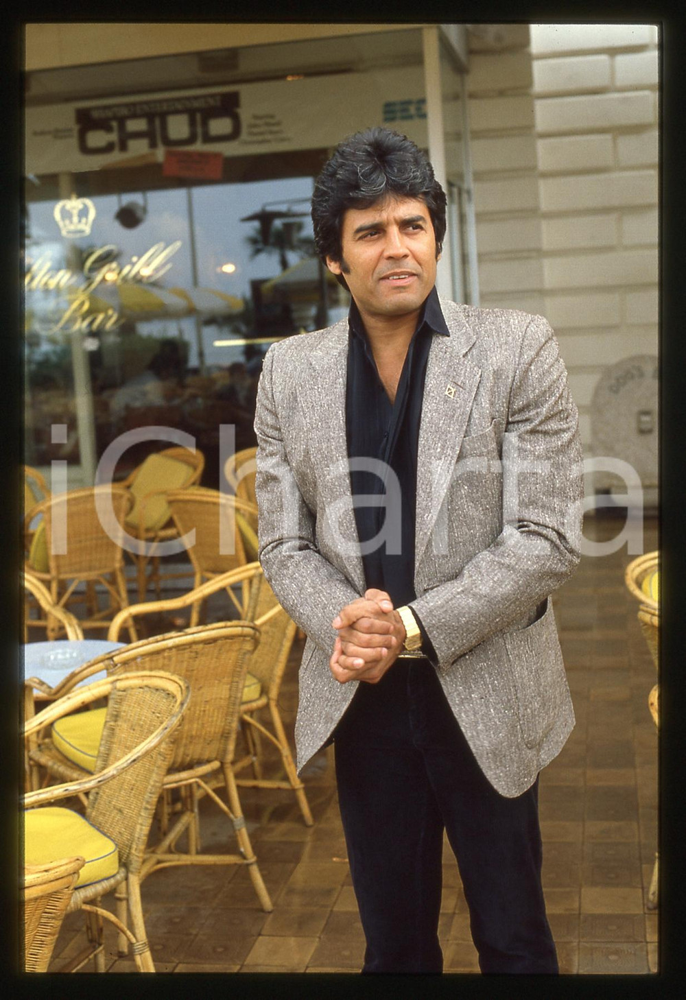 35mm vintage slide* 1990ca CANNES (?) Erik ESTRADA Ritratto dell'attore (3)